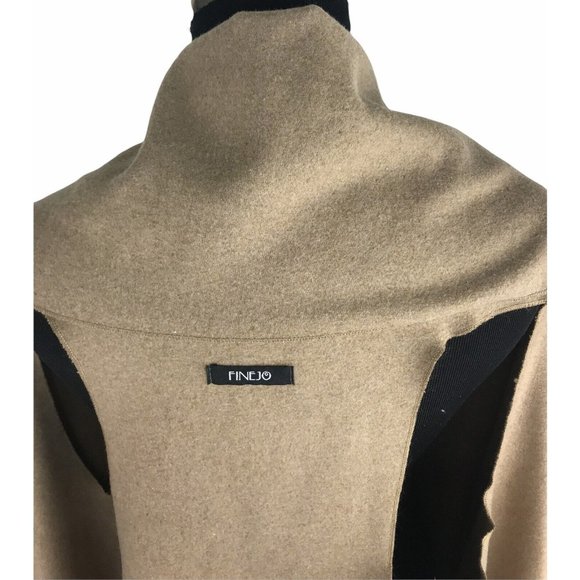 FineJo Womens Camel Open Front Drape Vest One Size - Picture 4 of 8